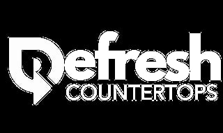 Refresh Countertops logo in white text on black background